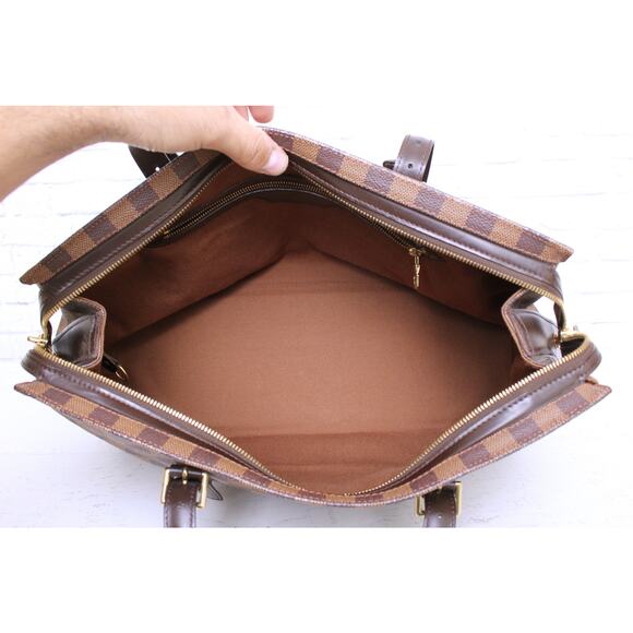 Louis Vuitton Chelsea Damier Ebene Shoulder Tote Purse Brown Large A5056 - Picture 4 of 10